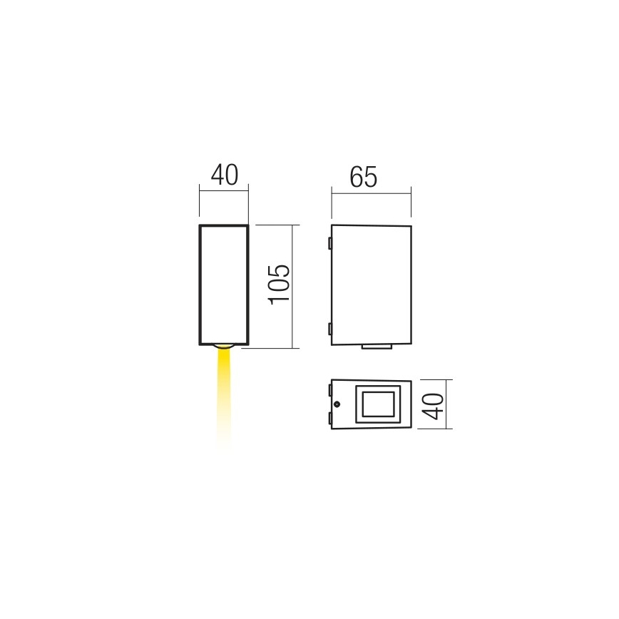 Redo 90416 - LED Zunanja stenska svetilka ACE LED/3,36W/230V 4000K IP54 siva