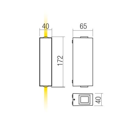 Redo 90421 - LED Zunanja stenska svetilka ACE 2xLED/5,84W/230V 3000K IP54 siva