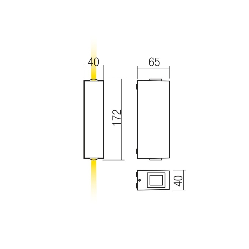 Redo 90421 - LED Zunanja stenska svetilka ACE 2xLED/5,84W/230V 3000K IP54 siva