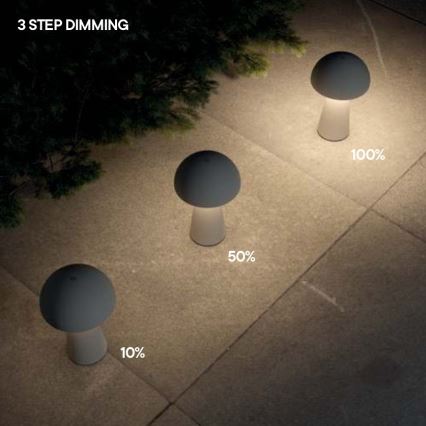 Redo 90438 - LED zatemnilna zunanja svetilka KIRA z upravljanjem na dotik LED/4,7W/230V 2200 mAh IP44 bela