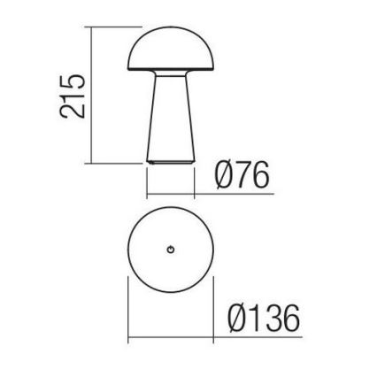 Redo 90439 - Zunanja LED svetilka KIRA, zatemnjevanje na dotik, LED/4,7W/230V, 2200 mAh, IP44, črna