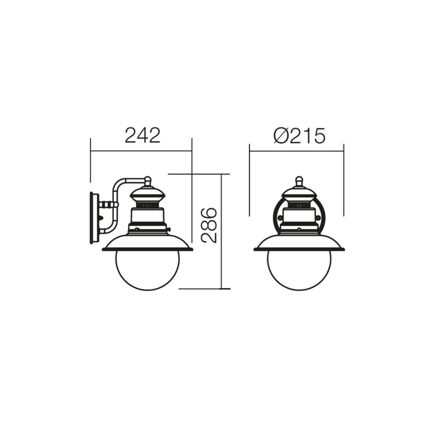 Redo 9045 - Zunanja stenska svetilka SCOTT 1xE27/42W/230V IP44