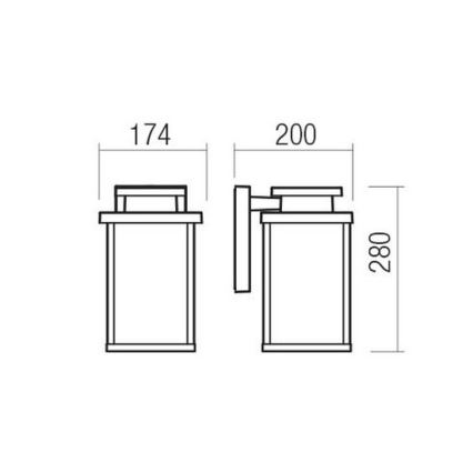 Redo 90463 - Zunanja stenska svetilka YARD 1xE27/42W/230V IP44 rjava