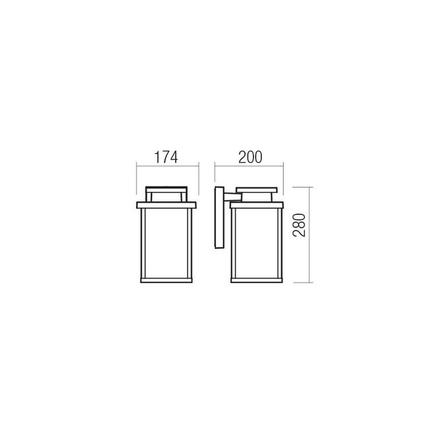 Redo 90463 - Zunanja stenska svetilka YARD 1xE27/42W/230V IP44 rjava