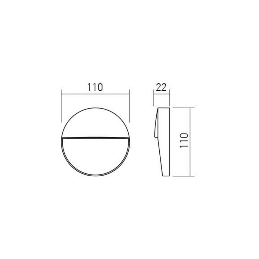 Redo 90472 - LED Zunanja stenska svetilka LANDER LED/3W/230V IP54 bela