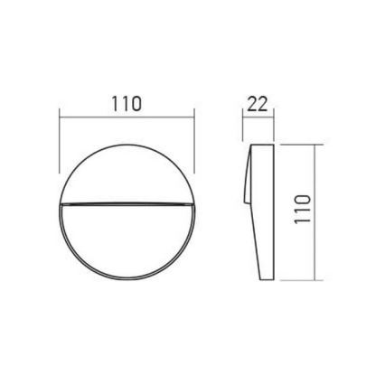 Redo 90473 - LED Zunanja stenska svetilka LANDER LED/3W/230V IP54 antracit