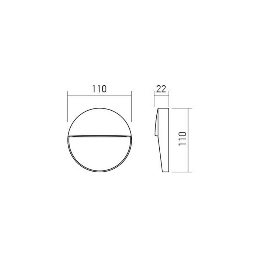 Redo 90473 - LED Zunanja stenska svetilka LANDER LED/3W/230V IP54 antracit