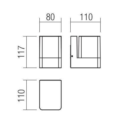 Redo 90489 - LED Zunanja stenska svetilka TOK LED/9,4W/230V IP44 antracit