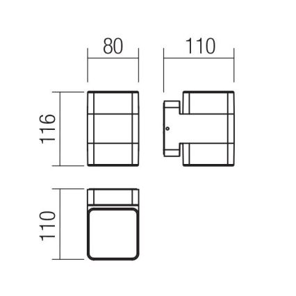 Redo 90492 - LED Zunanja stenska svetilka TOK LED/14,8W/230V IP44 antracit