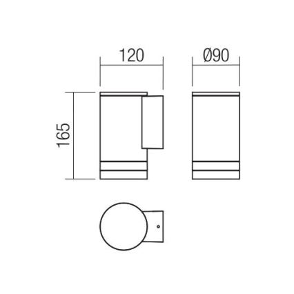 Redo 90517 - Zunanja stenska svetilka CARGO 1xGU10/28W/230V IP54 antracit