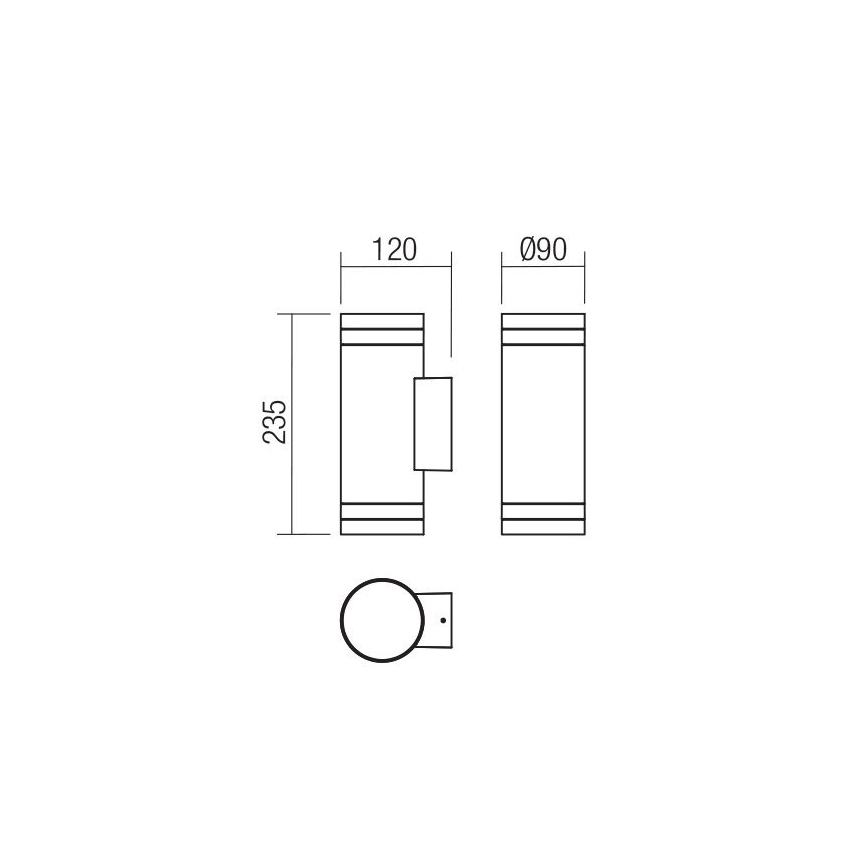 Redo 90518 - Zunanja stenska svetilka CARGO 2xGU10/28W/230V IP54 antracit