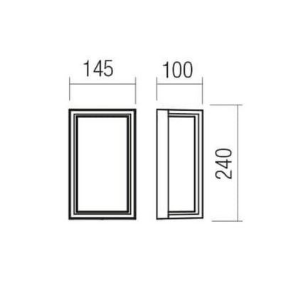 Redo 90533 - LED Zunanja stenska svetilka QUADRIS LED/12W/230V IP54 antracit