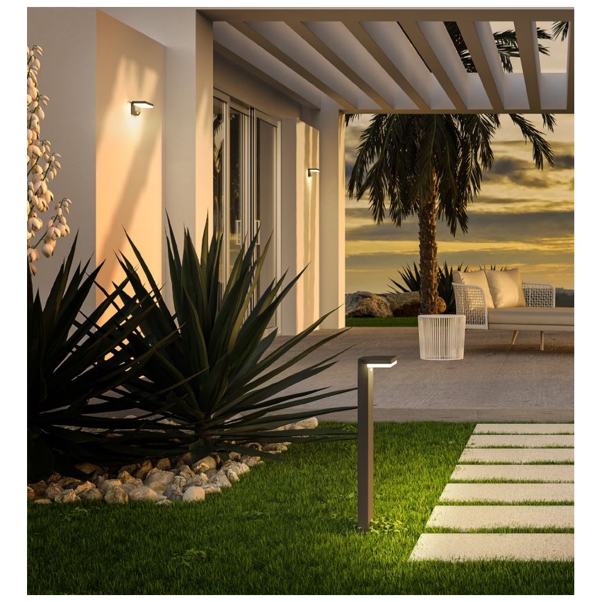 Redo 90535 - LED Solarna stenska svetilka s senzorjem TAIYO LED/2W/3,7V 3000K 2200 mAh IP54 antracit