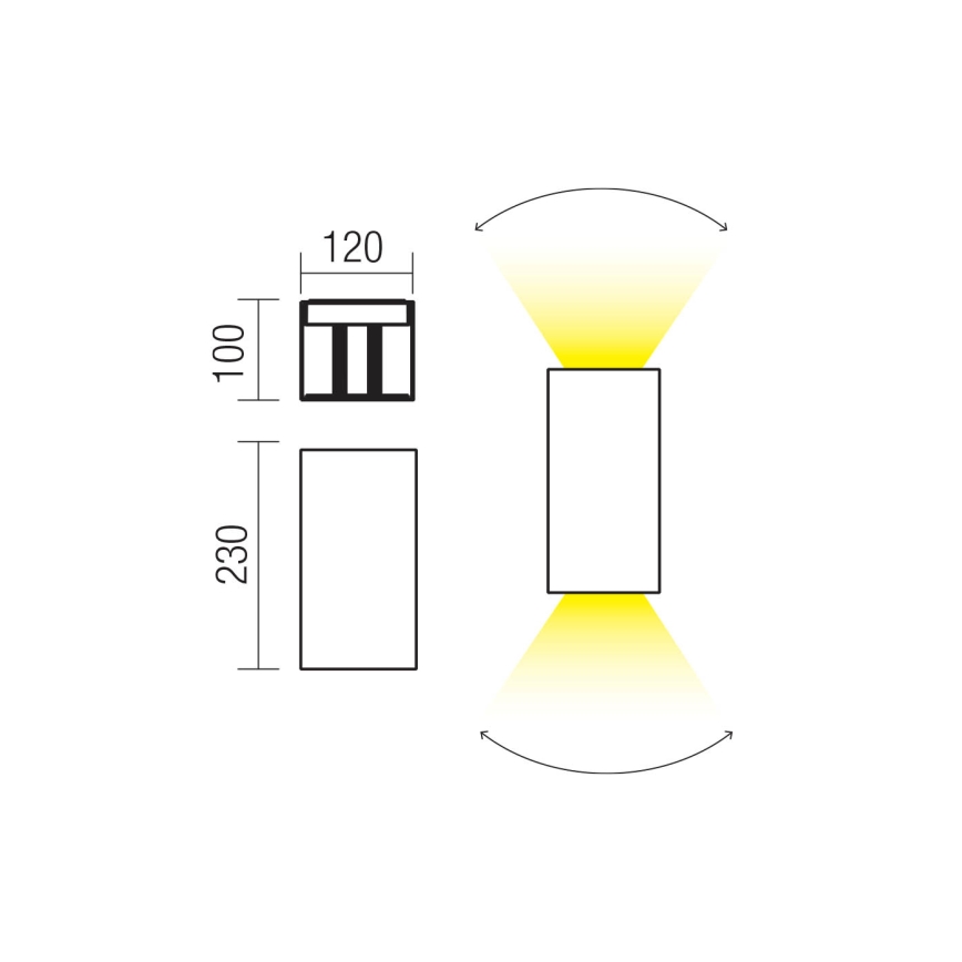 Redo 90554 - LED zunanja stenska svetilka VARY 2xLED/10W/230V 3000K IP54 rjava
