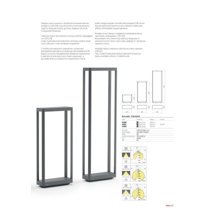 Redo 90581 - LED zunanja svetilka WAKE LED/8W/230V 3000K 50 cm IP65 antracit