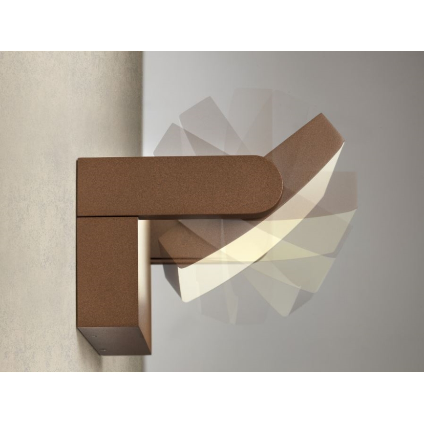 Redo 90585 - LED zunanja stenska svetilka FLIP LED/20W/230V 3000K CRI 90 IP54 rjava