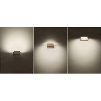 Redo 90585 - LED zunanja stenska svetilka FLIP LED/20W/230V 3000K CRI 90 IP54 rjava