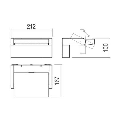 Redo 90585 - LED Zunanja stenska svetilka FLIP LED/20W/230V CRI 90 3000K IP54 rjava