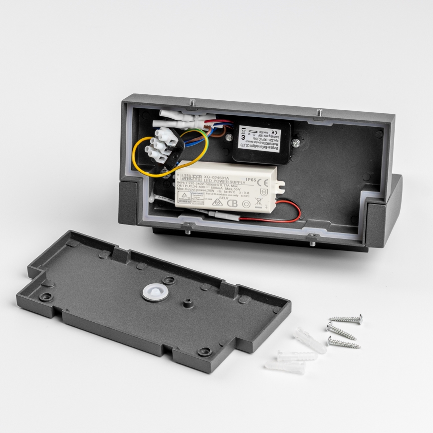 Redo 90587 - LED Zunanja stenska svetilka s senzorjem FLIP LED/20W/230V CRI 90 3000K IP54 antracit