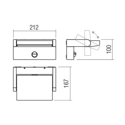 Redo 90587 - LED zunanja stenska svetilka s senzorjem FLIP LED/20W/230V 3000K CRI 90 IP54 antracit