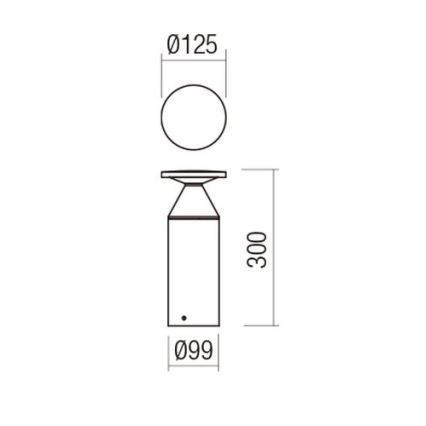 Redo 90589 - LED zunanja svetilka BIRO LED/12W/230V 3000K 30 cm CRI 90 IP65 antracit