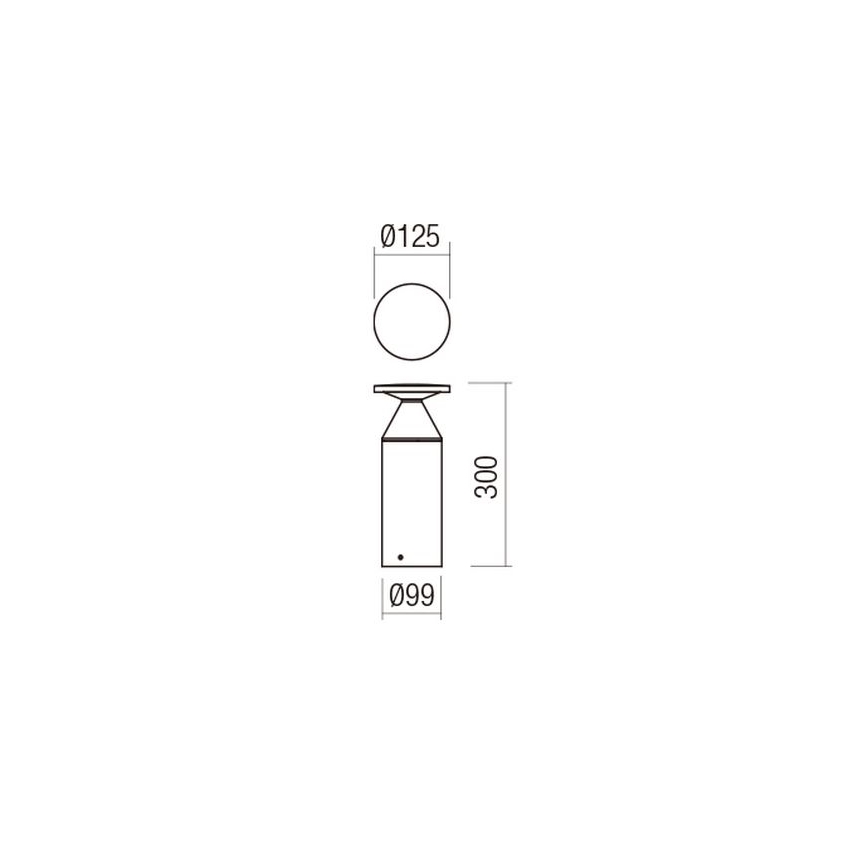 Redo 90589 - LED zunanja svetilka BIRO LED/12W/230V 3000K 30 cm CRI 90 IP65 antracit