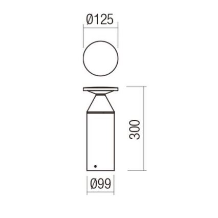 Redo 90590 - LED zunanja svetilka BIRO LED/12W/230V 3000K 30 cm CRI 90 IP65 rjava