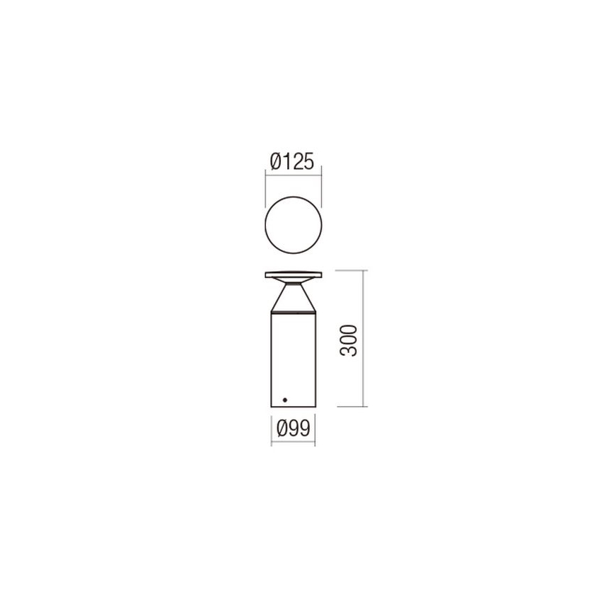 Redo 90590 - LED zunanja svetilka BIRO LED/12W/230V 3000K 30 cm CRI 90 IP65 rjava