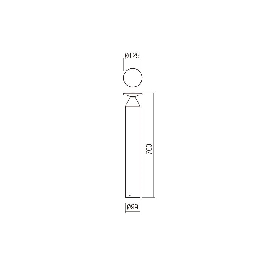 Redo 90591 - LED zunanja svetilka BIRO LED/12W/230V 3000K 70 cm CRI 90 IP65 antracit