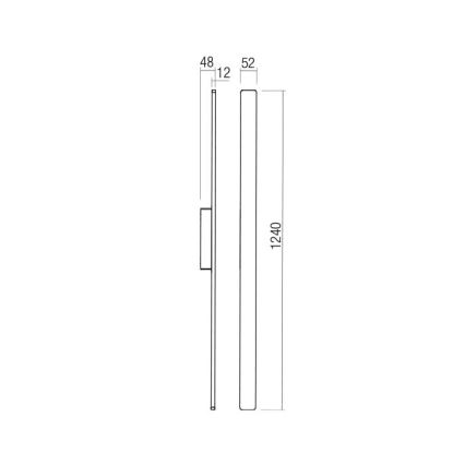 Redo 90622 - LED Zunanja stenska svetilka REFLEXA LED/20W/230V 3000K 124 cm IP54 rjava