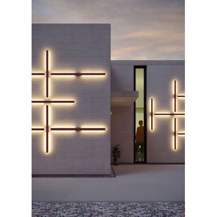 Redo 90624 - LED Zunanja stenska svetilka REFLEXA LED/24W/230V 3000K 144 cm IP54 rjava