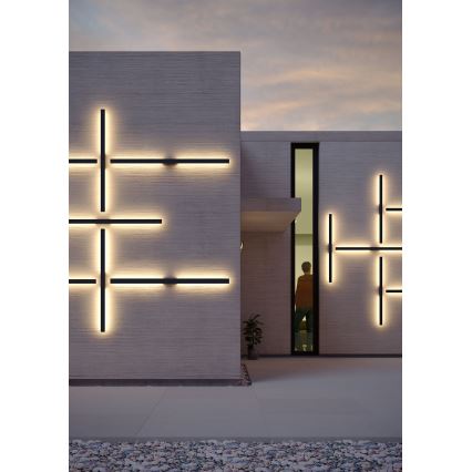 Redo 90625 - LED Zunanja stenska svetilka REFLEXA LED/24W/230V 3000K 144 cm IP54 črna