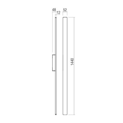 Redo 90625 - LED Zunanja stenska svetilka REFLEXA LED/24W/230V 3000K 144 cm IP54 črna