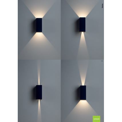 Redo 90637 - LED Zunanja stenska svetilka SONNY 2xLED/5W/230V 2200/3000/4000K IP54 rjava