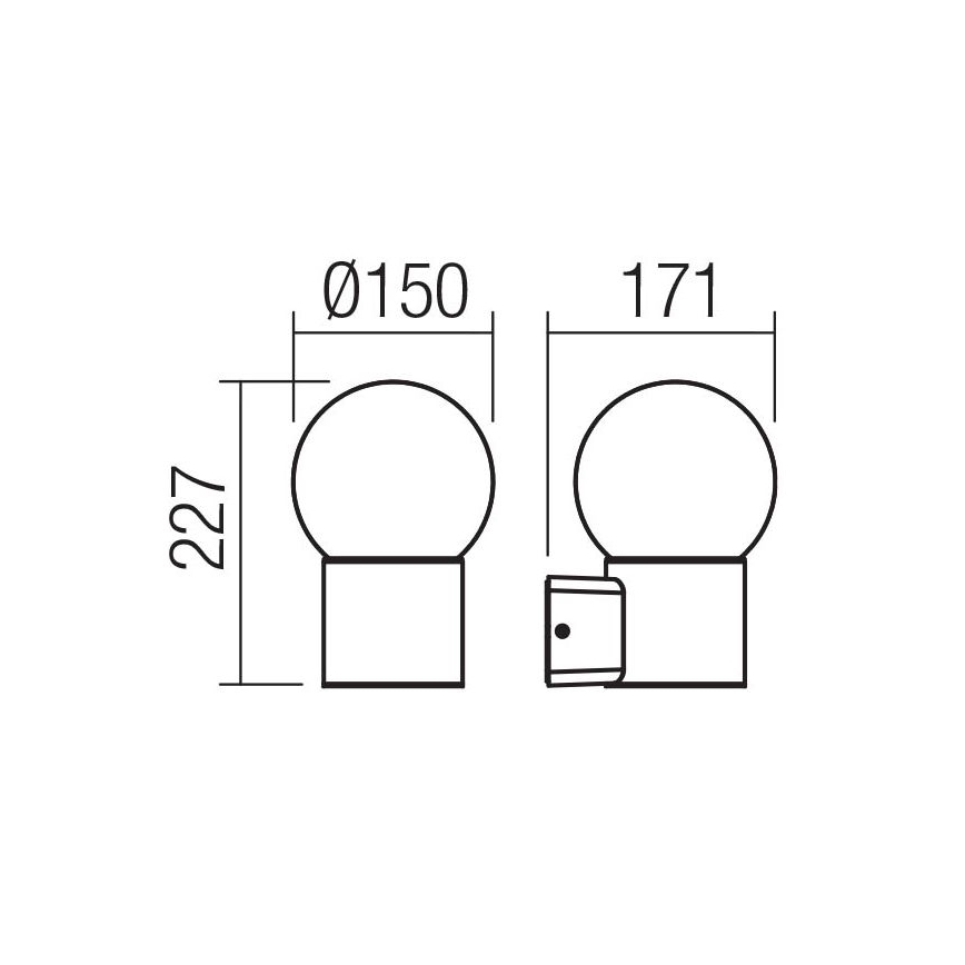 Redo 90640 - Zunanja stenska svetilka BULK 1xE27/28W/230V IP44 antracit