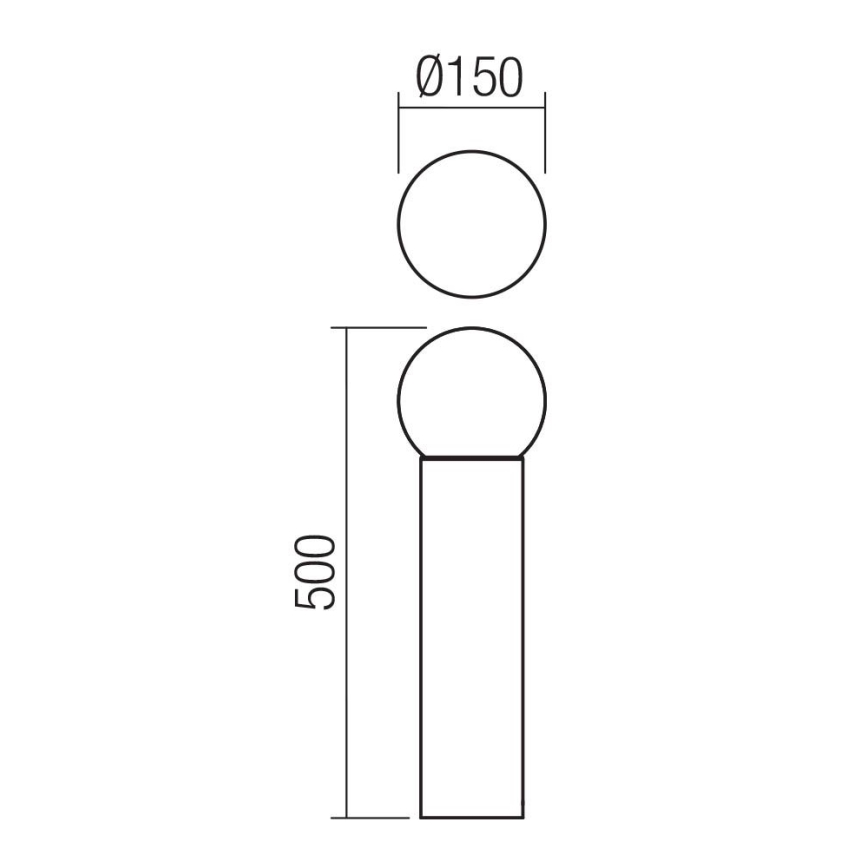 Redo 90642 - Zunanja svetilka BULK 1xE27/28W/230V 50 cm IP44 antracit