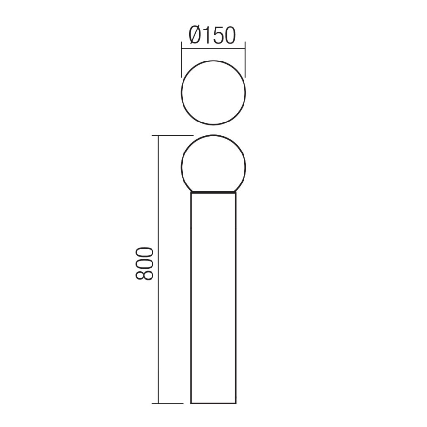 Redo 90643 - Zunanja svetilka BULK 1xE27/28W/230V 80 cm IP44 antracitna