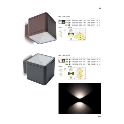 Redo 9065 - LED Zunanja stenska svetilka BETA 2xLED/6W/230V IP54