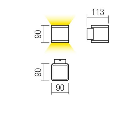 Redo 9065 - LED Zunanja stenska svetilka BETA 2xLED/6W/230V IP54