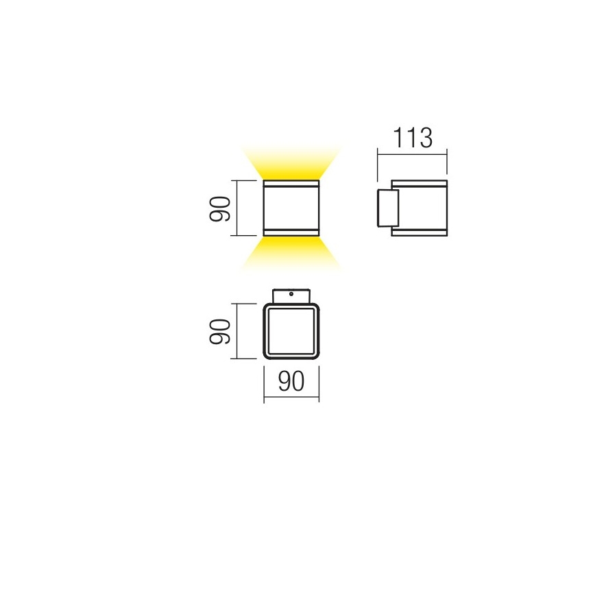 Redo 9065 - LED Zunanja stenska svetilka BETA 2xLED/6W/230V IP54