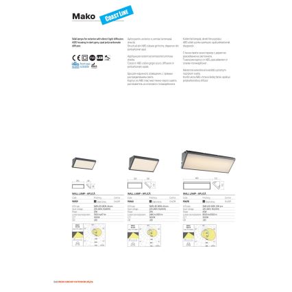 Redo 90678 - LED zunanja stenska svetilka MAKO LED/65W/230V 3000K IP65 antracit