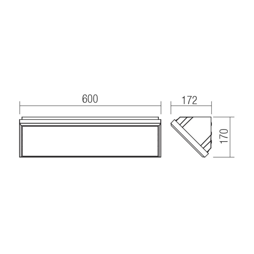 Redo 90678 - LED zunanja stenska svetilka MAKO LED/65W/230V 3000K IP65 antracit