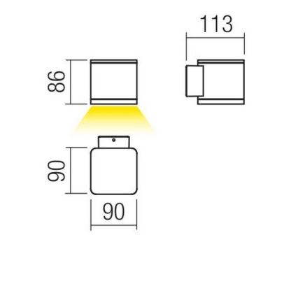 Redo 9069 - LED Zunanja stenska svetilka BETA LED/6W/230V IP54