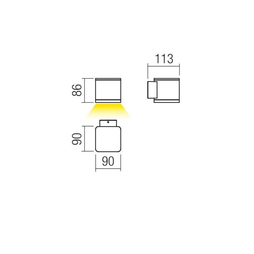 Redo 9069 - LED Zunanja stenska svetilka BETA LED/6W/230V IP54