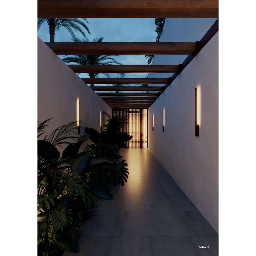 Redo 90872 - LED zunanja stenska svetilka REFLEXA LED/6W/230V 3000K 62,1 cm CRI 90 IP54 črna