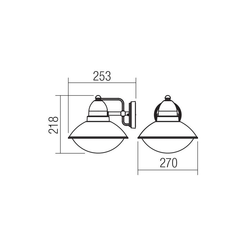 Redo 9095 - Zunanja stenska svetilka DANUBIA 1xE27/42W/230V IP44