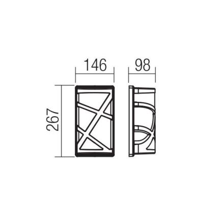 Redo 9097 - Zunanje stensko svetilo VORTEX 1xE27/42W/230V IP44 rjave barve