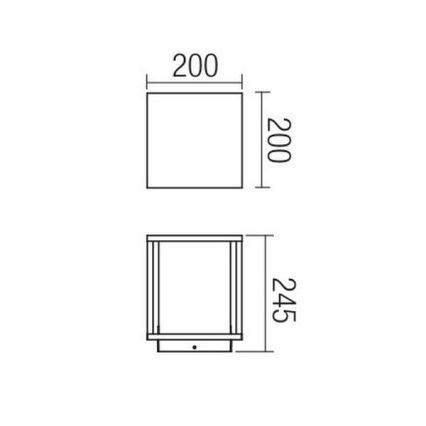 Redo 9109 - Zunanja svetilka VITRA 1xE27/15W/230V IP54 črna