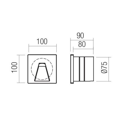 Redo 91195 - LED zunanja orientacijska svetilka BAST LED/2,5W/230V 3000K CRI 90 IP65 siva
