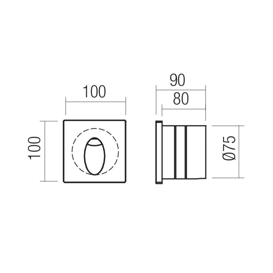 Redo 91199 - LED Zunanja orientacijska svetilka BAST LED/2,5W/230V 3000K CRI 90 IP65 siva